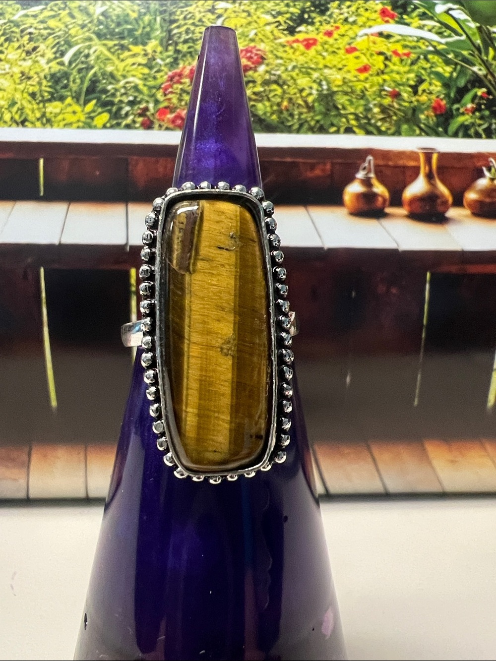 Tiger's Eye Statement Ring - size 9 1/2